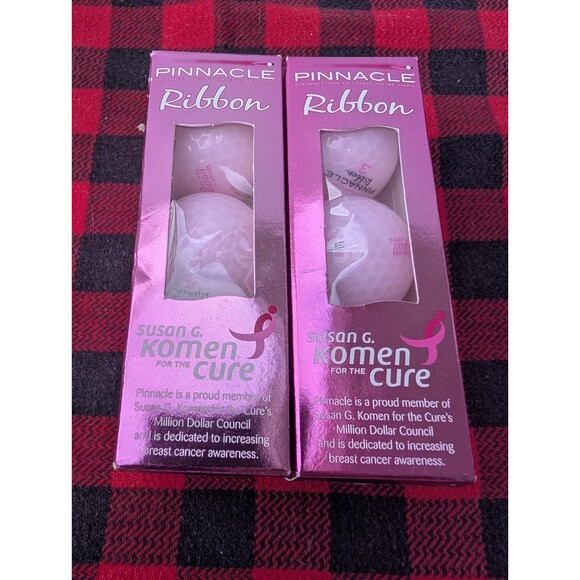 Lot of 9 Pinnacle Ribbon/Gold Ribbon Golf Balls Susan Komen Breast White & Pink - Picture 16 of 16